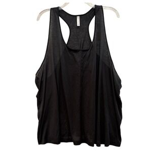 Athleta Essential Racerback Tank Top Sheer Black 3X‎ Plus Size Activewear